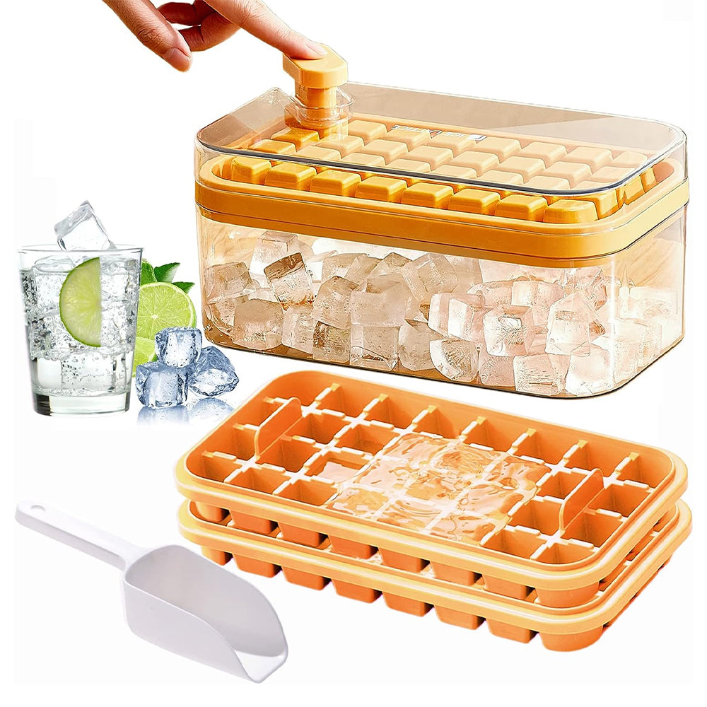 2 Layers One-Button Easy Release 64 pcs Ice Cube Tray_2