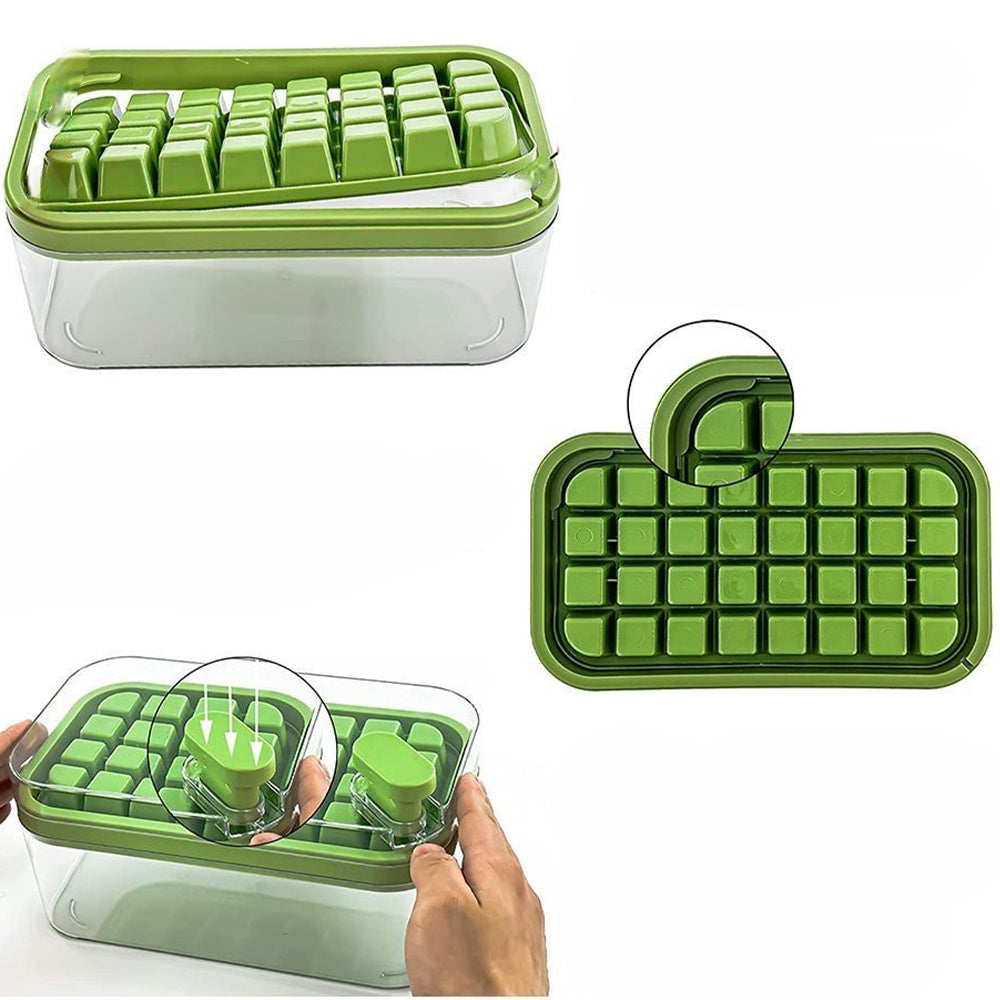 2 Layers One-Button Easy Release 64 pcs Ice Cube Tray_5