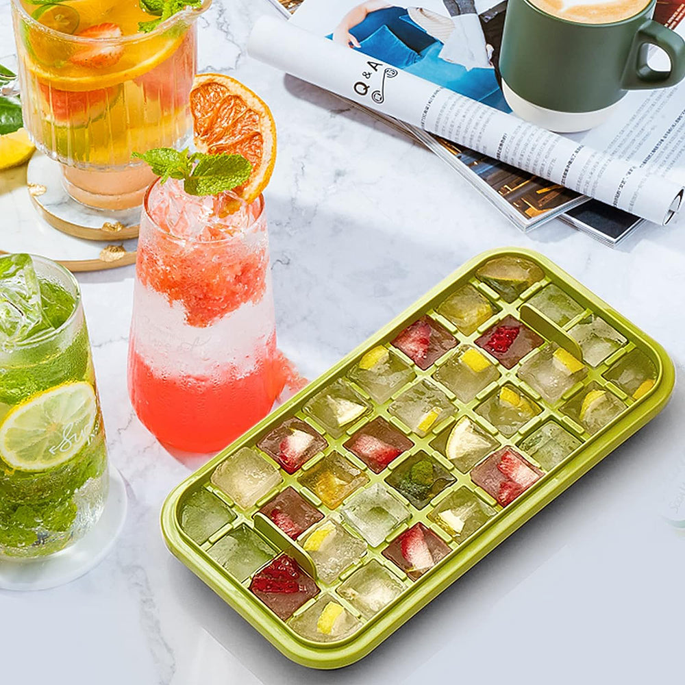 2 Layers One-Button Easy Release 64 pcs Ice Cube Tray_12