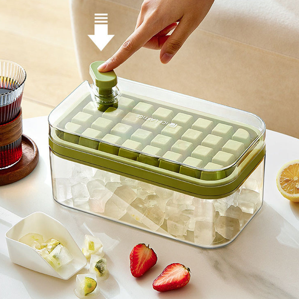 2 Layers One-Button Easy Release 64 pcs Ice Cube Tray_13