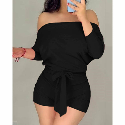 Wine Glass Print Colorblock Off Shoulder One Piece Romper