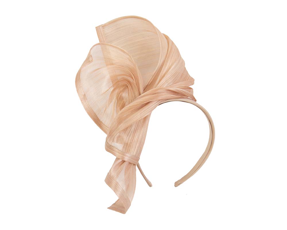 Bespoke nude silk abaca racing fascinator