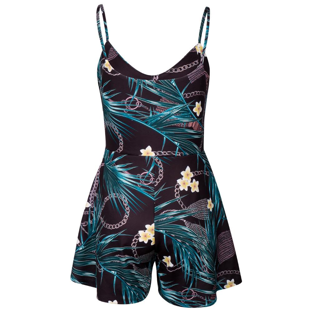 Printed Sleeveless Women Short Romper