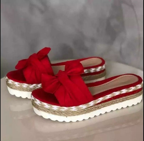 Butterfly-knot Flat with Women's Sandals Summer Holiday Beach Sexy