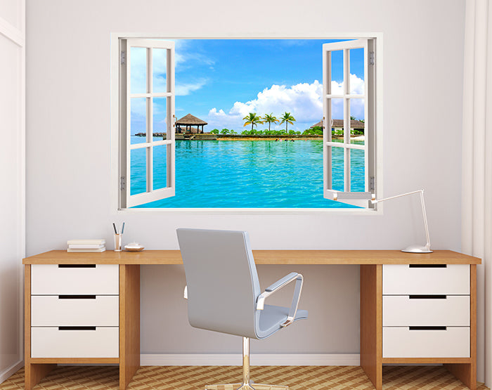 IMPRESSIVE 3D WINDOW WALL DECALS, REMOVABLE WALL STICKERS, WALL DECOR