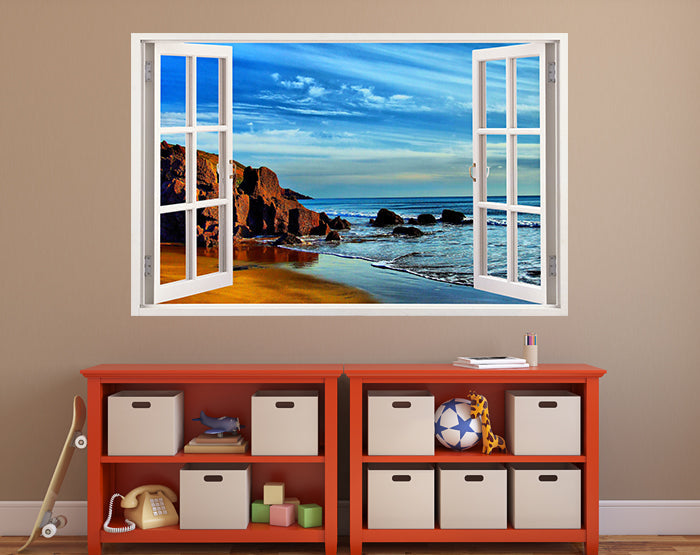 IMPRESSIVE 3D WINDOW WALL DECALS, REMOVABLE WALL STICKERS, WALL DECOR