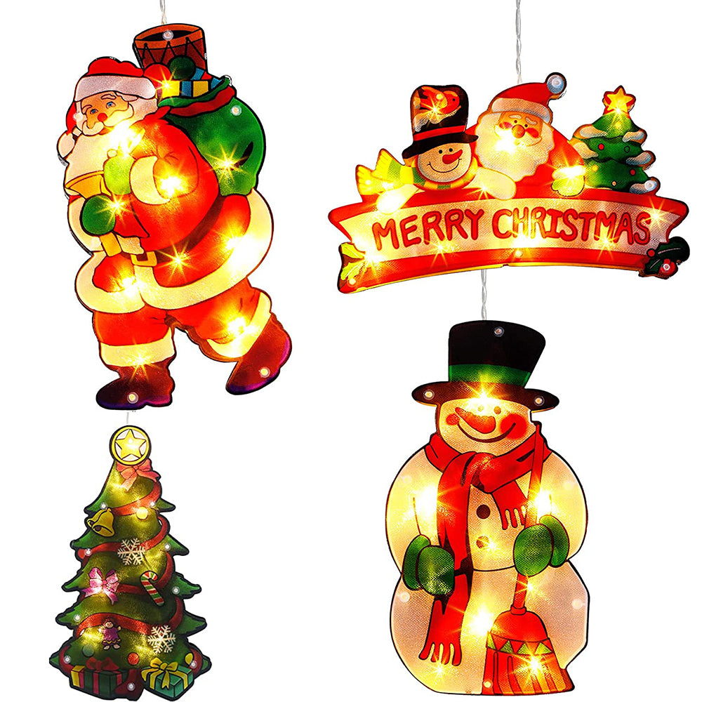 Christmas Window Lights Decorations with Suction Cup Party Indoor Décor - Battery Powered_8