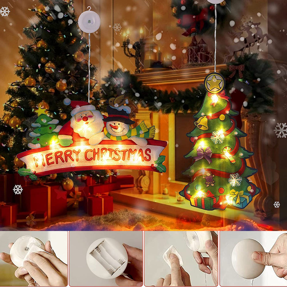 Christmas Window Lights Decorations with Suction Cup Party Indoor Décor - Battery Powered_9