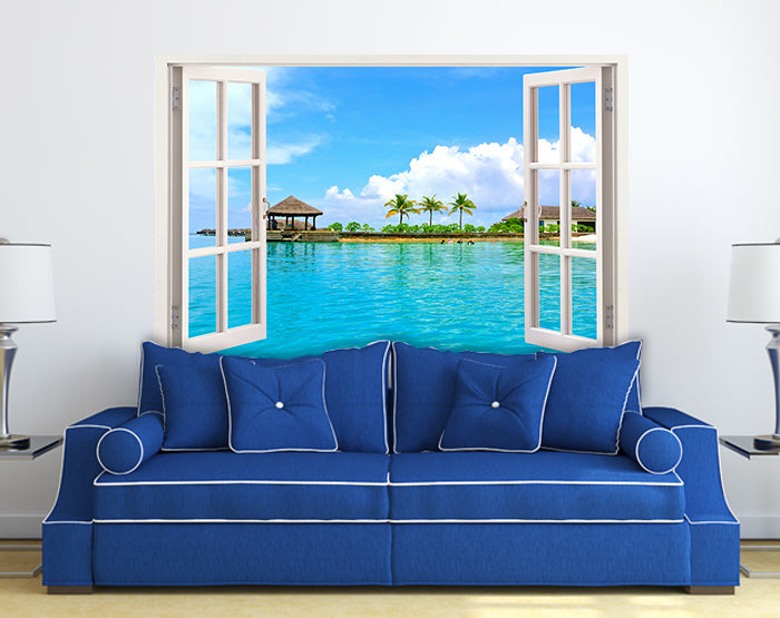 IMPRESSIVE 3D WINDOW WALL DECALS, REMOVABLE WALL STICKERS, WALL DECOR