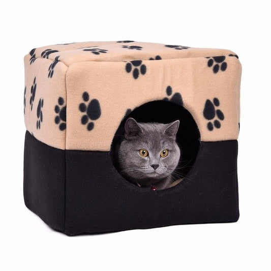 3 Different Ways Cat Bed Paw Pattern Pet Bed Small