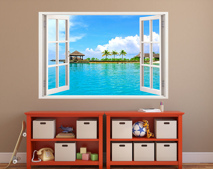 IMPRESSIVE 3D WINDOW WALL DECALS, REMOVABLE WALL STICKERS, WALL DECOR