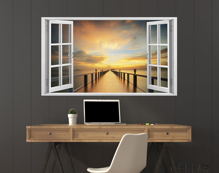 IMPRESSIVE 3D WINDOW WALL DECALS, REMOVABLE WALL STICKERS, WALL DECOR