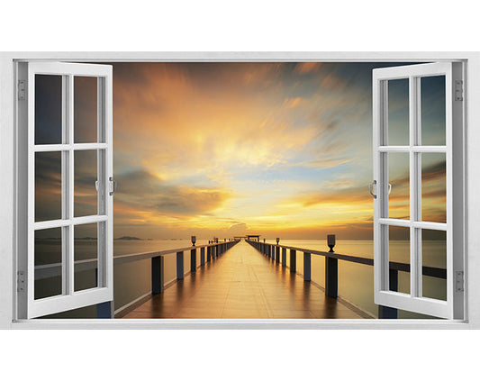 IMPRESSIVE 3D WINDOW WALL DECALS, REMOVABLE WALL STICKERS, WALL DECOR