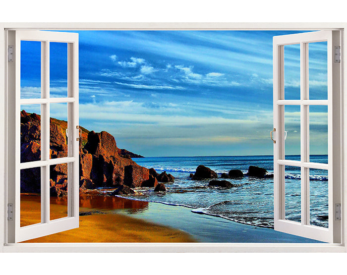 IMPRESSIVE 3D WINDOW WALL DECALS, REMOVABLE WALL STICKERS, WALL DECOR