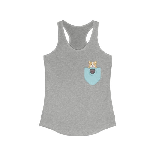 Pocket Style with Corgi Racerback Tank Top