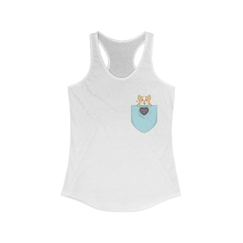 Pocket Style with Corgi Racerback Tank Top