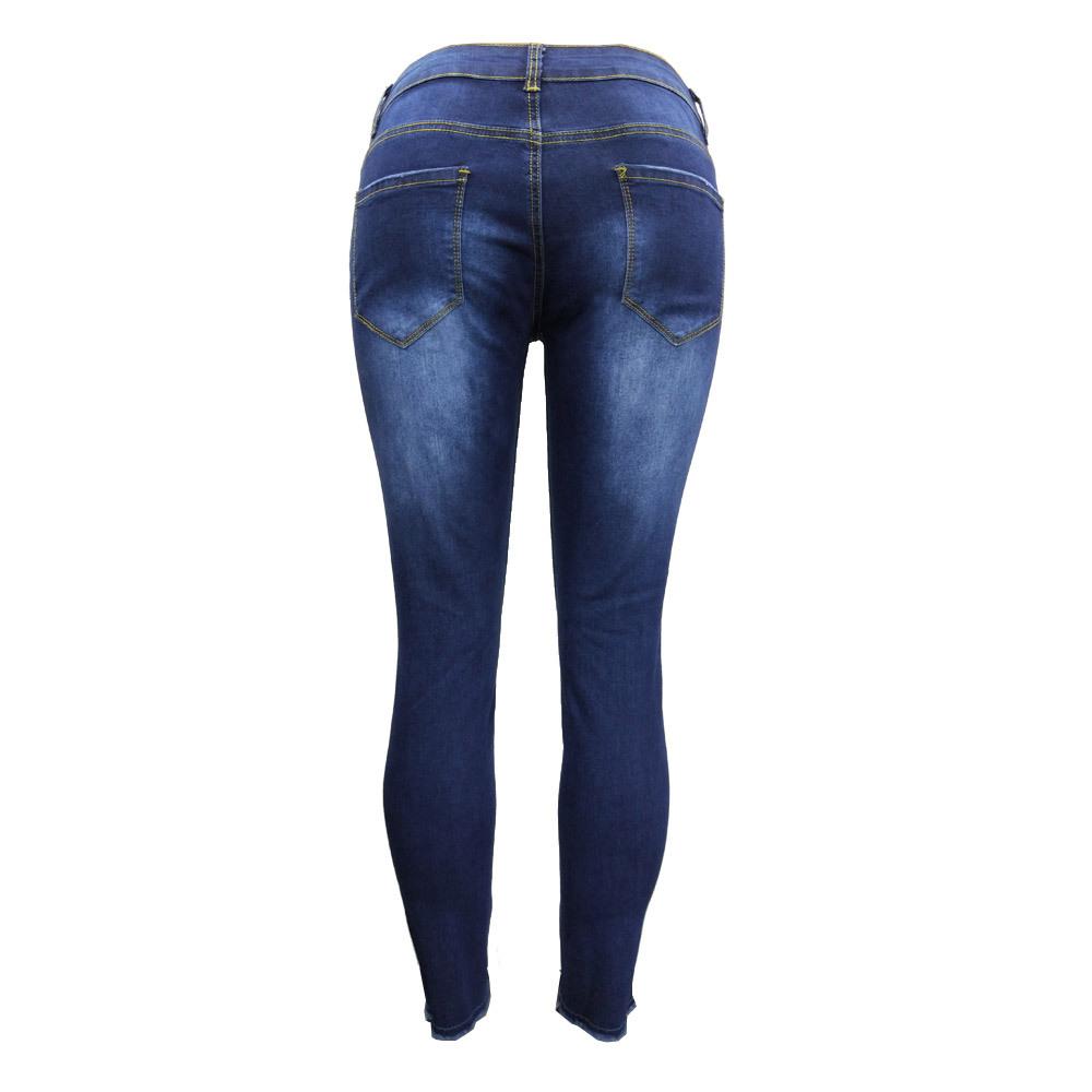 Women's Ripped Mid Rise Destroyed Skinny Jeans