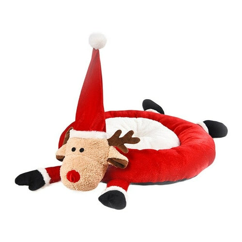 Christmas Cat Dog Bed House Christmas Sleeping Pet Cat House Home Warm