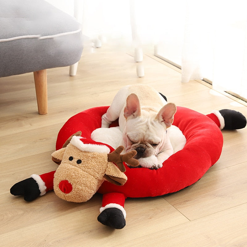 Christmas Cat Dog Bed House Christmas Sleeping Pet Cat House Home Warm