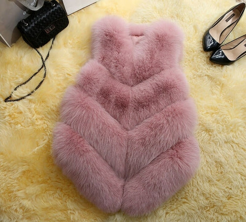 Faux Fur Sleeveless Vest Winter Thick Coats Women 2022 New Fashion