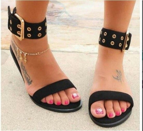 2021 Beach Sandals Women Sandals Transparent Flats Shoes Large Size