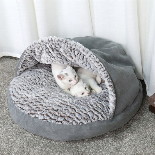 Luxury Pet Dog Bed Round House Super Warm Soft