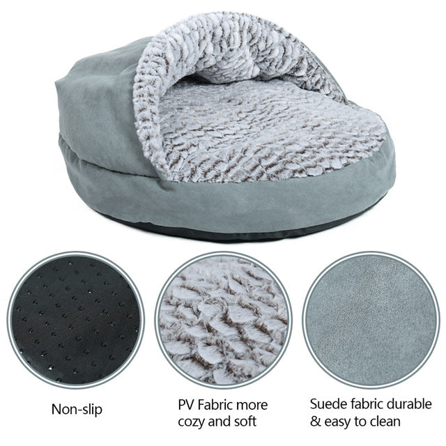 Luxury Pet Dog Bed Round House Super Warm Soft