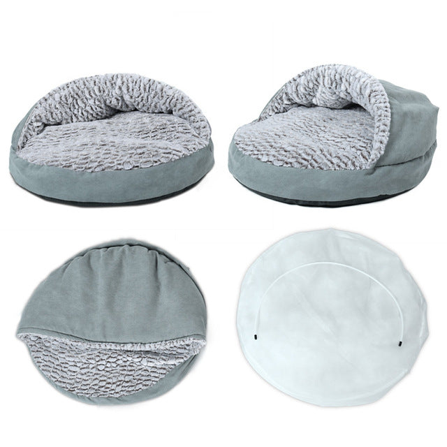 Luxury Pet Dog Bed Round House Super Warm Soft