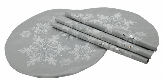 ML16354 Glistening Snow Round Placemats, Set of 4