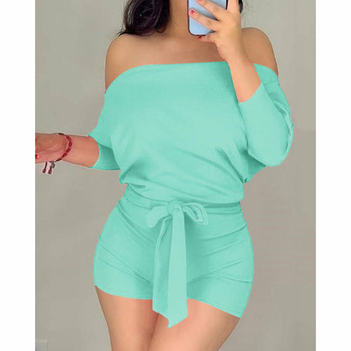 Wine Glass Print Colorblock Off Shoulder One Piece Romper