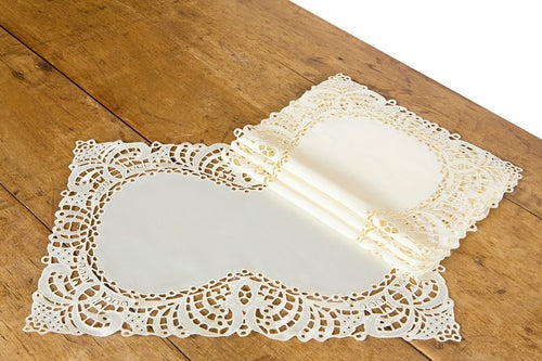 XD10181 Dainty Lace Placemats, 12"x18", Set of 4