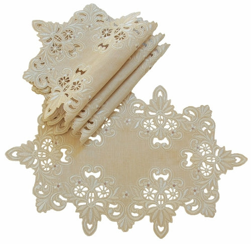 XD13988 Victorian Lace Placemats, 12"x18", Set of 4