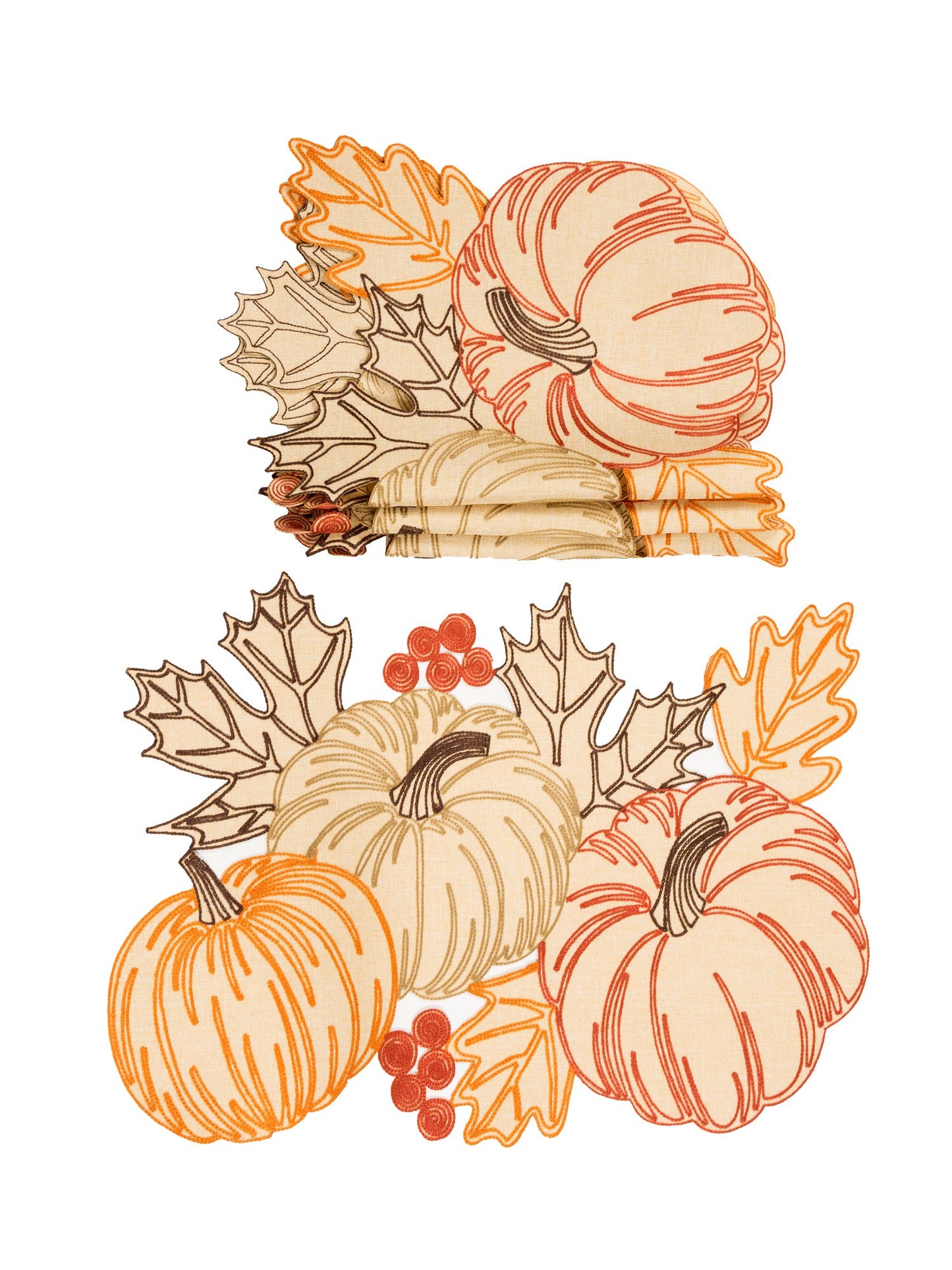 XD18804 Pumpkin Party 14''x20'' Placemats, Set of 4