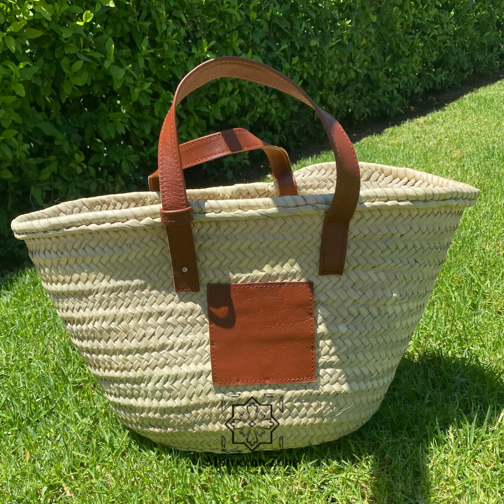 Luxury Handmade Moroccan Palm Leaf Straw Basket Bag