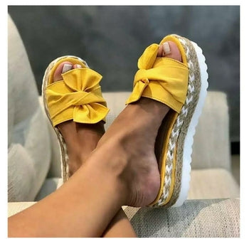 Butterfly-knot Flat with Women's Sandals Summer Holiday Beach Sexy