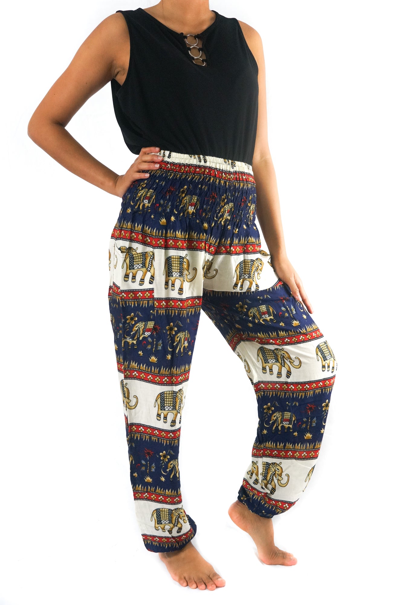 Blue ELEPHANT Pants Women Boho Pants Hippie Pants Yoga