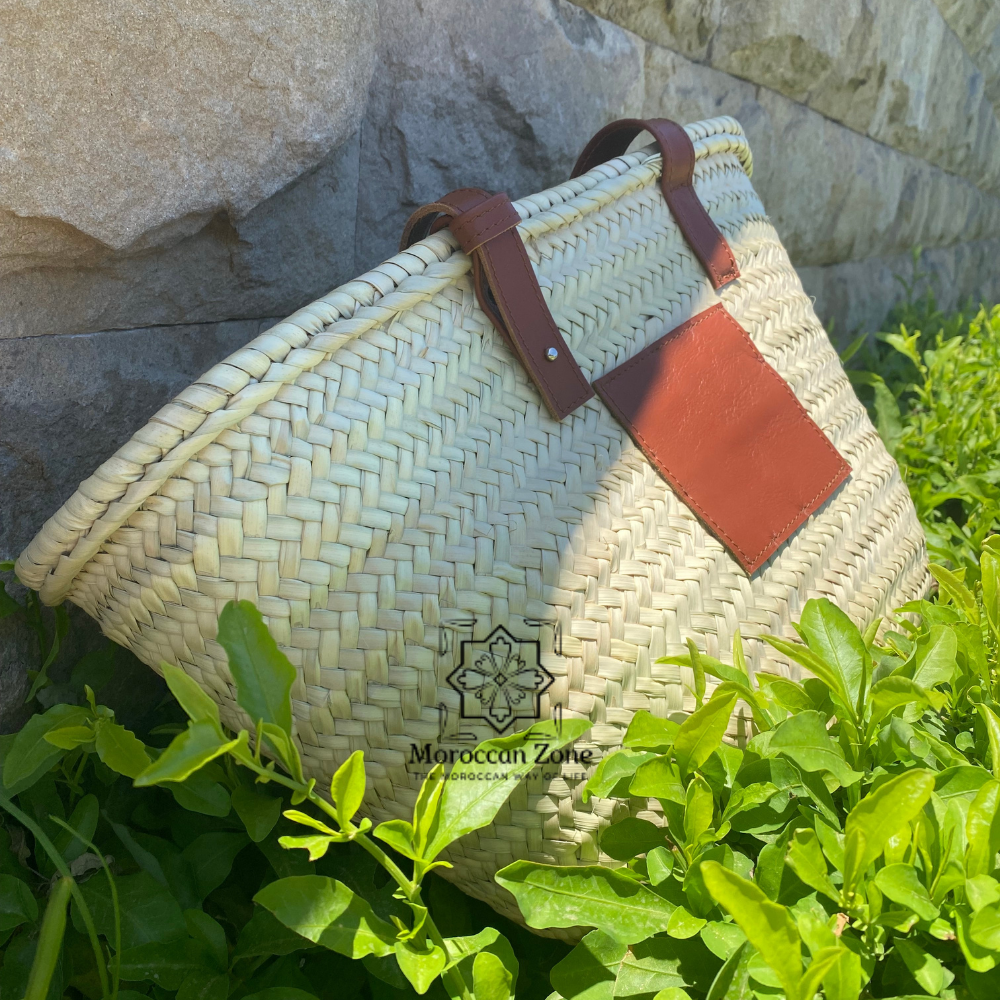 Luxury Handmade Moroccan Palm Leaf Straw Basket Bag