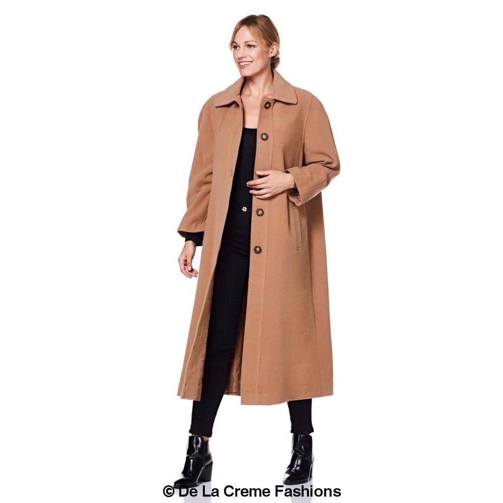 Curve Wool & Cashmere Blend Plus Size Long Coat (202)