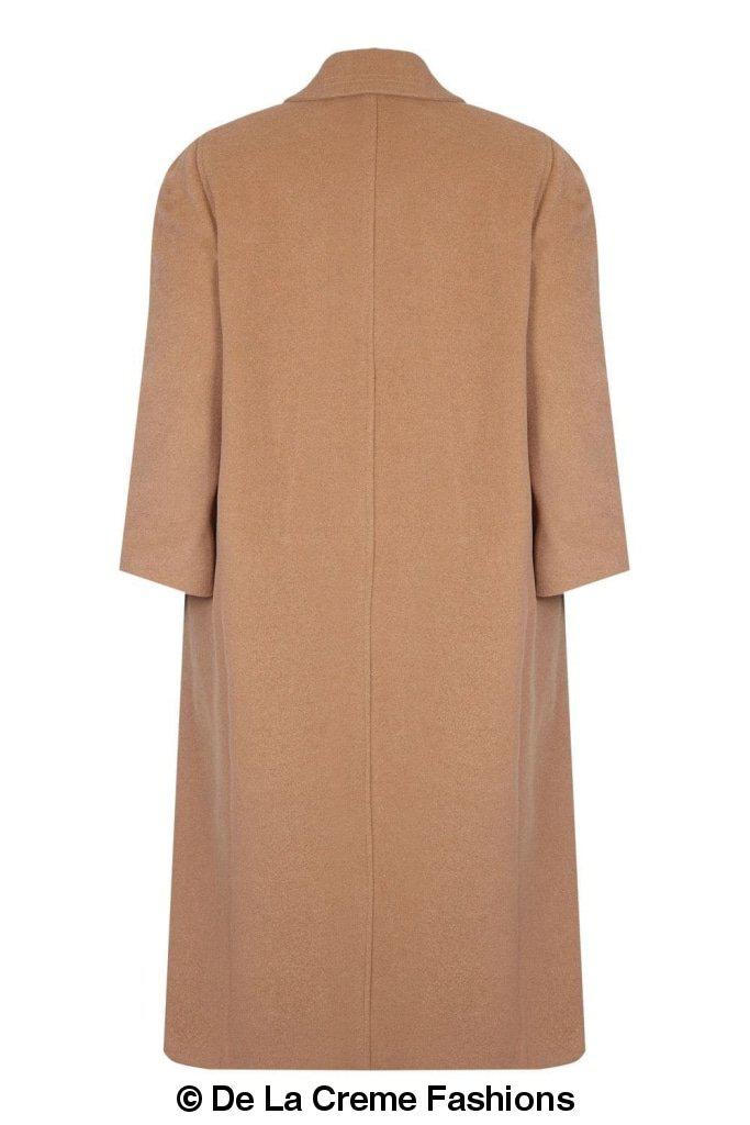 Curve Wool & Cashmere Blend Plus Size Long Coat (202)