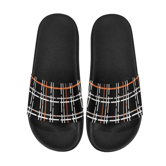 Uniquely You Womens Slides / Flip-Flop Sandals - Black Orange And