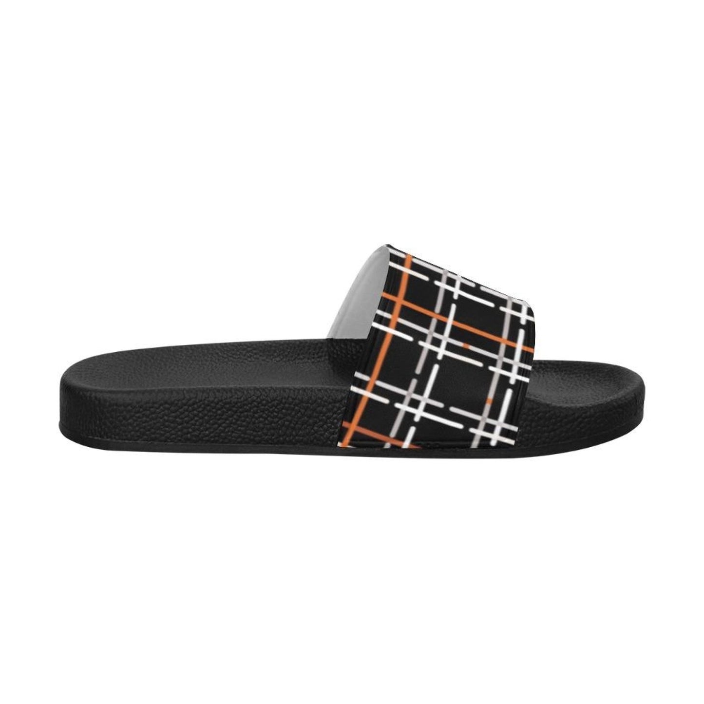 Uniquely You Womens Slides / Flip-Flop Sandals - Black Orange And