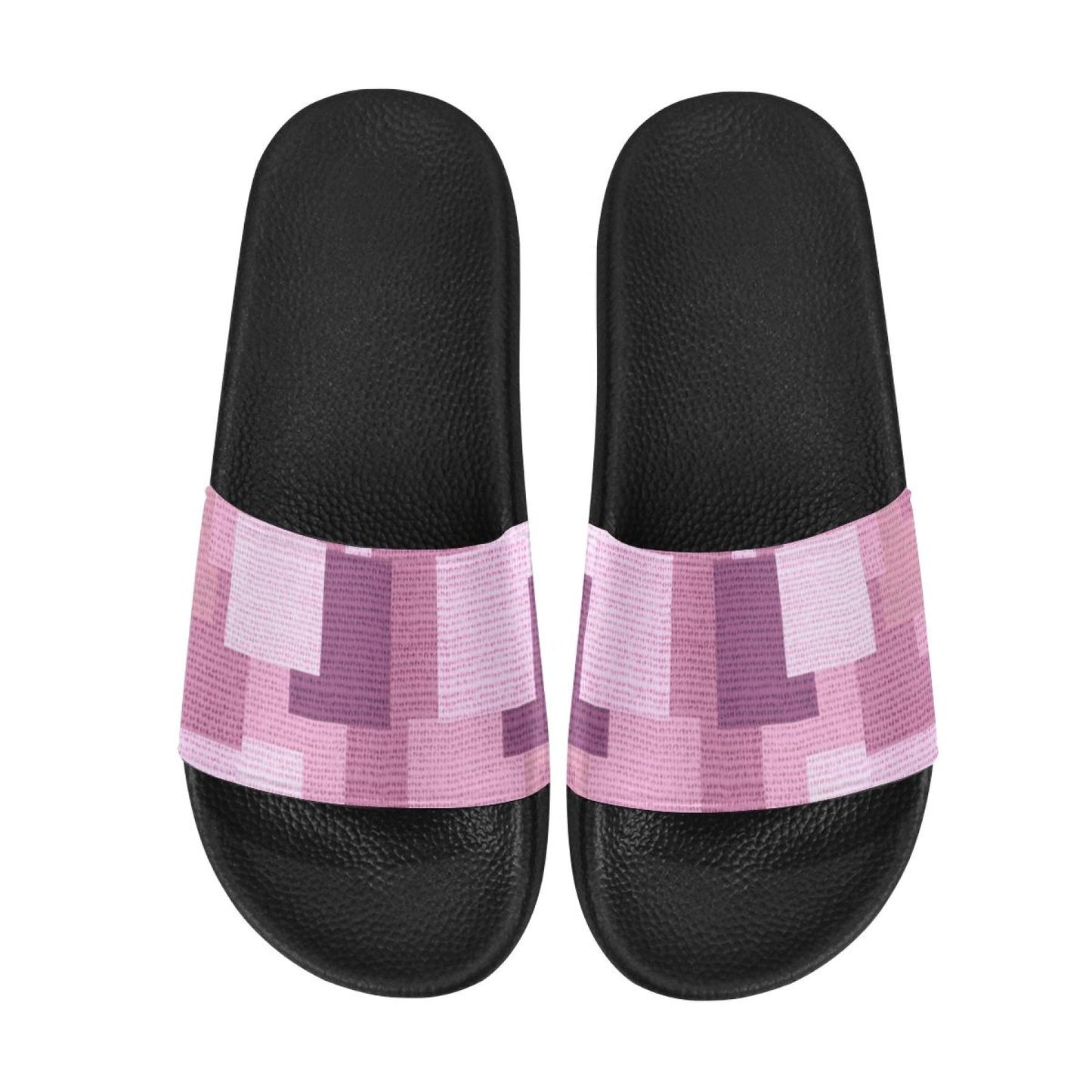 Uniquely You Womens Slides / Flip-Flop Sandals - Pink And Purple Block