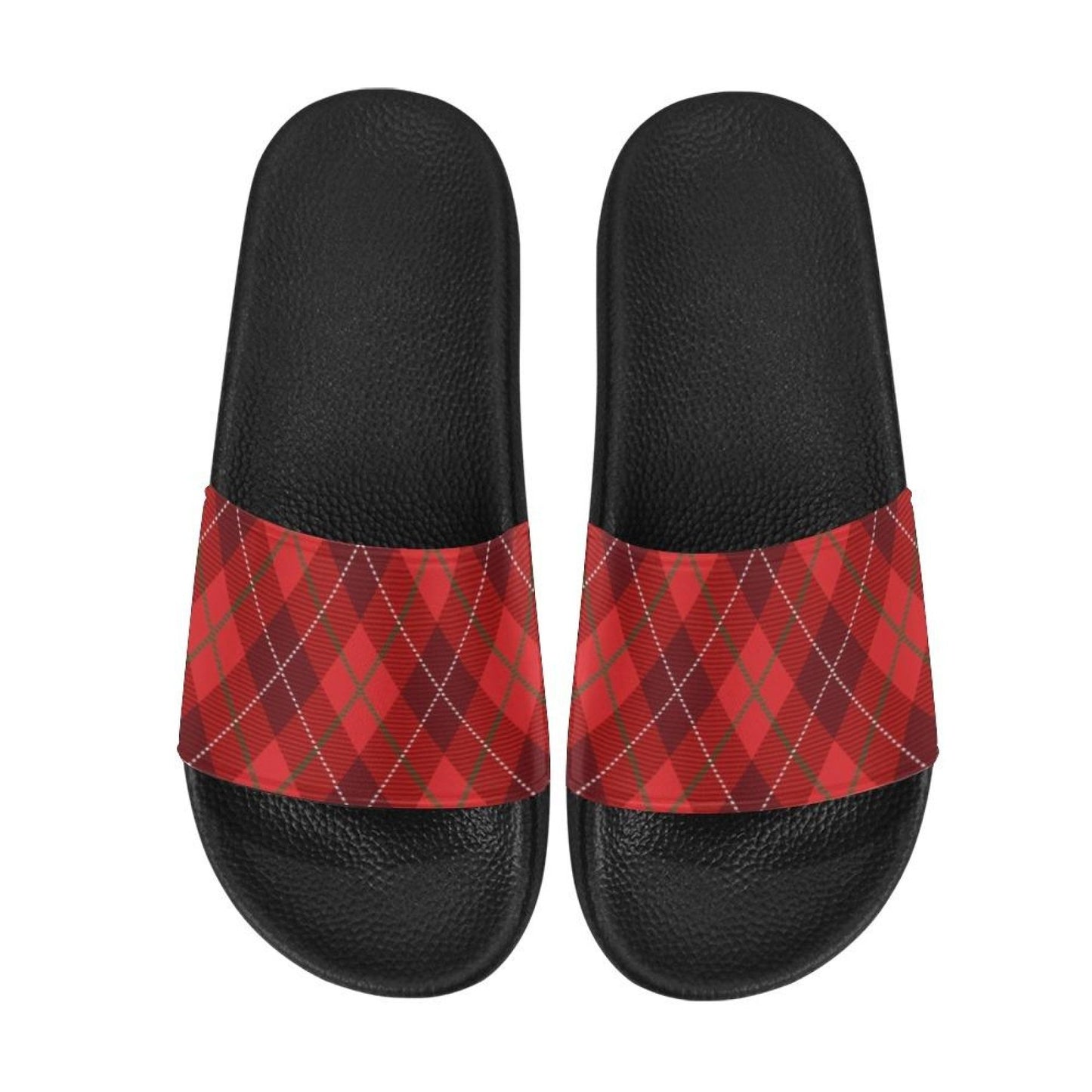 Uniquely You Womens Slides / Flip-Flop Sandals - Womens Red Tartan