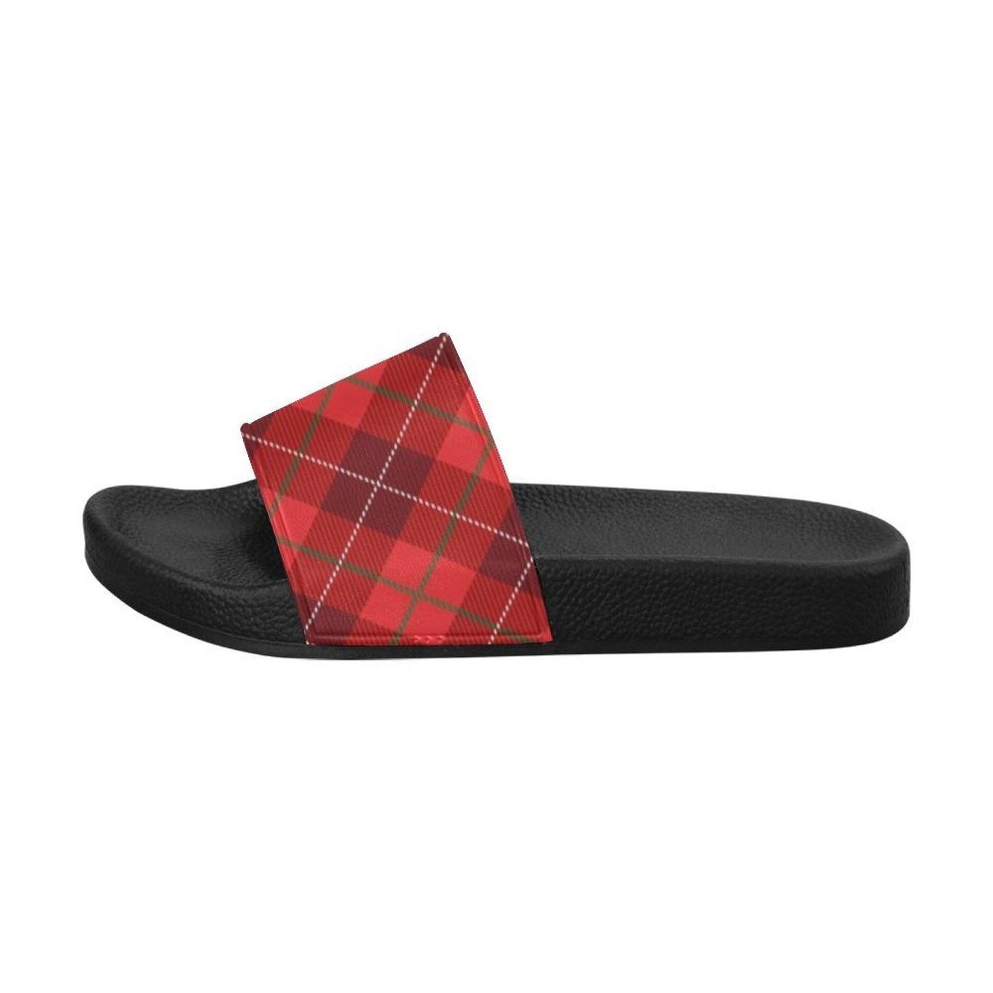 Uniquely You Womens Slides / Flip-Flop Sandals - Womens Red Tartan