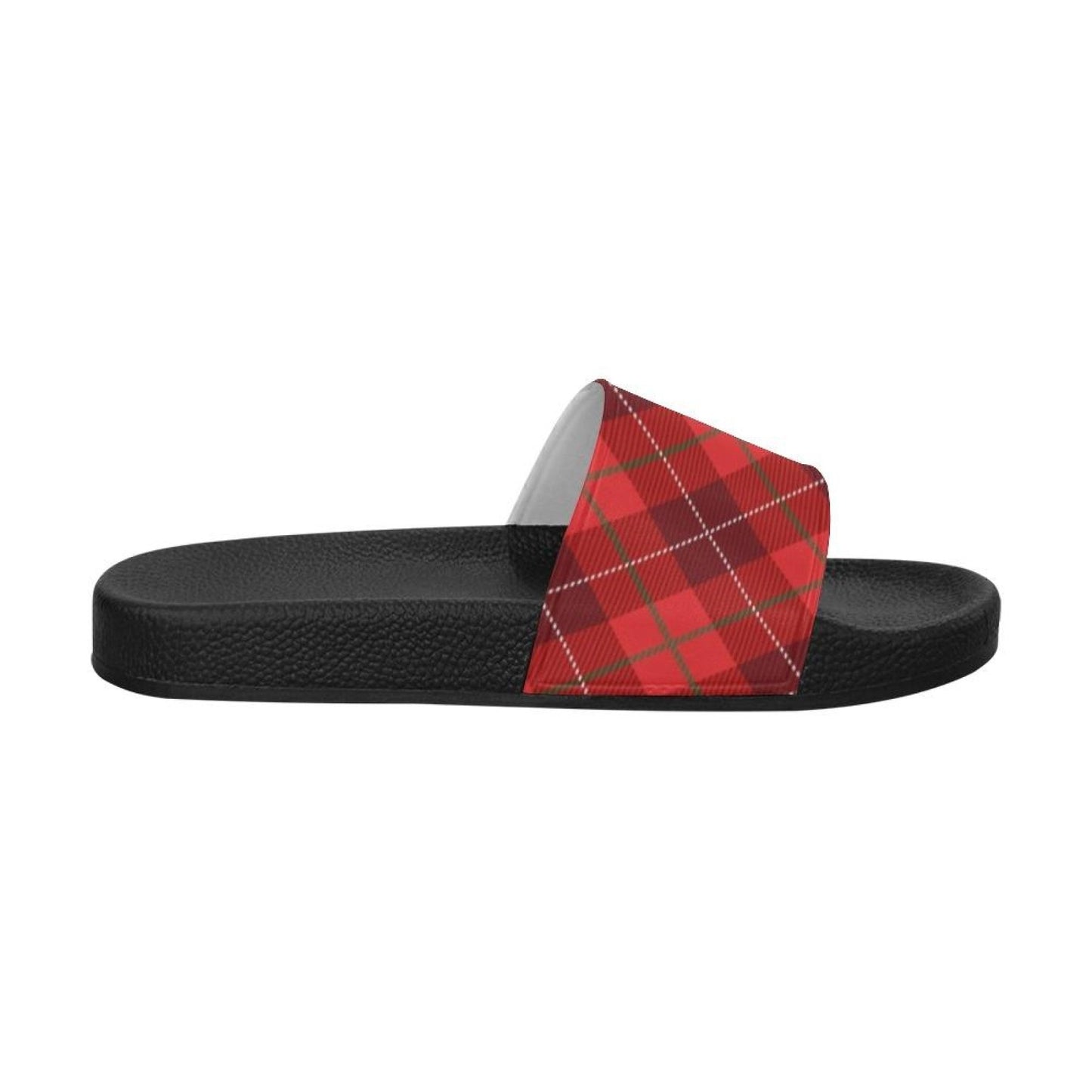 Uniquely You Womens Slides / Flip-Flop Sandals - Womens Red Tartan