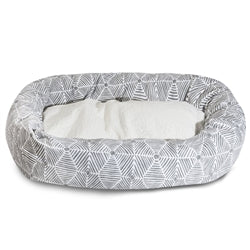 Majestic Pet 78899554669 52 in. Charlie Gray Sherpa Bagel Bed