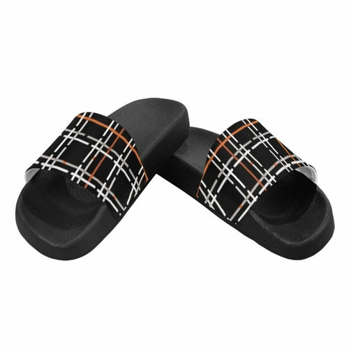 Uniquely You Womens Slides / Flip-Flop Sandals - Black Orange And