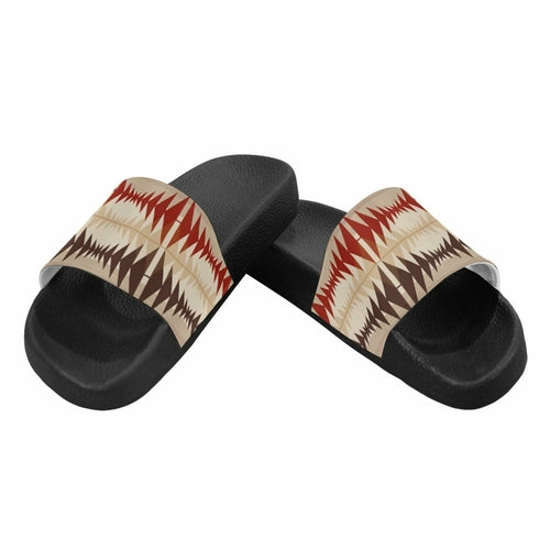 Uniquely You Womens Slides / Flip-Flop Sandals - Brown And Beige Aztec