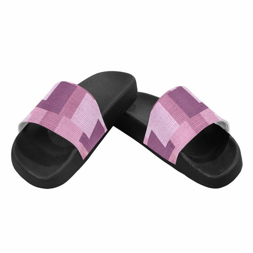 Uniquely You Womens Slides / Flip-Flop Sandals - Pink And Purple Block