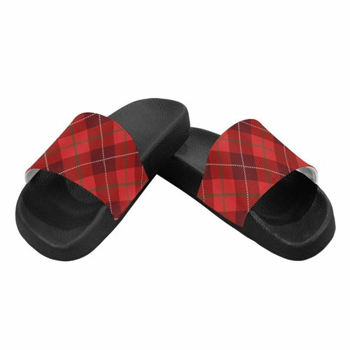 Uniquely You Womens Slides / Flip-Flop Sandals - Womens Red Tartan